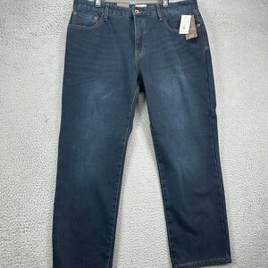 Weatherproof‎ Vintage Fleece Lined Jeans Mens 40X30 Blue Distressed Straight NEW